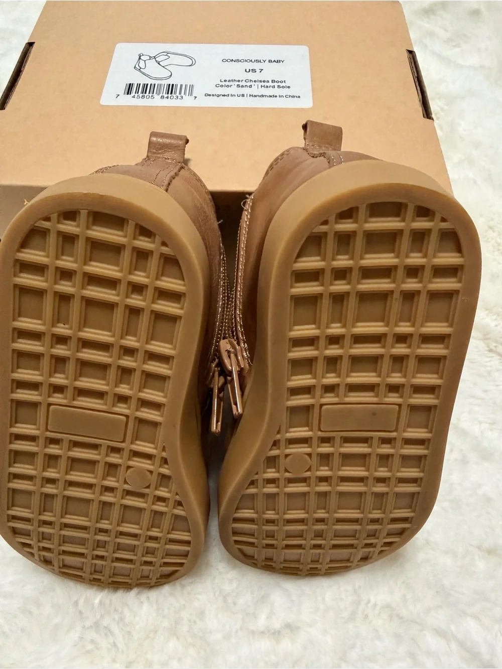 Sand Leather Chelsea Boots for Kids